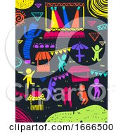 Poster, Art Print Of Colored People Festival Illustration