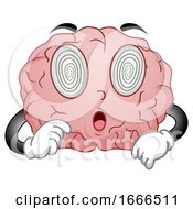 Poster, Art Print Of Mascot Brain Hypnosis Illustration