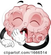 Brain Mascot Yawn Illustration