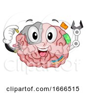 Poster, Art Print Of Brain Mascot Robotics Illustration