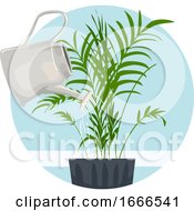 Poster, Art Print Of Household Chores Water Indoor Plant Illustration
