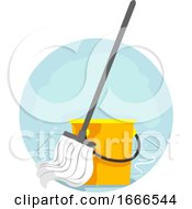 Household Chores Mopping Floor Illustration
