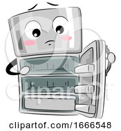 Poster, Art Print Of Mascot Refrigerator Empty Illustration