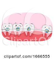 Teeth Mascot Braces Illustration