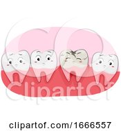 Poster, Art Print Of Teeth Mascot Tooth Decay Illustration