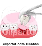 Poster, Art Print Of Teeth Mascot Tooth Decay Removal Illustration