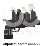 Poster, Art Print Of Gun City Smoke Illustration