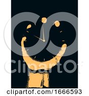 Poster, Art Print Of Hand Time Stencil Illustration