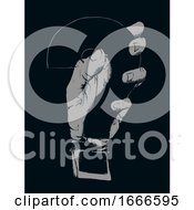Poster, Art Print Of Hand Question Mark Stencil Illustration