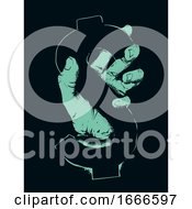 Poster, Art Print Of Hand Dollar Sign Stencil Illustration