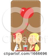 Poster, Art Print Of Valentine Couple Sharing A Soda