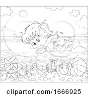 Poster, Art Print Of Girl Swimming In The Ocean