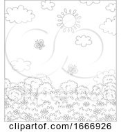 Poster, Art Print Of Spring Background With The Sun And Butterflies