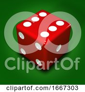 3d Red Dice On Green Background