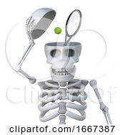 3d Skeleton Has Tennis On His Mind