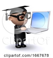 3d Graduate With Laptop by Steve Young
