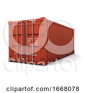3d Red Shipping Container