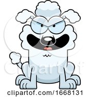 Cartoon Evil White Poodle Dog