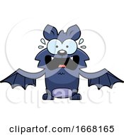 Poster, Art Print Of Cartoon Scared Flying Bat