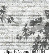 Poster, Art Print Of 3d Leaves Shadows On A Brick Wall Texture