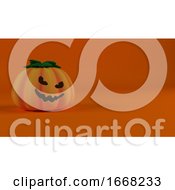 Poster, Art Print Of 3d Halloween Background With Pumpkins