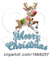 Poster, Art Print Of Santa Claus Reindeer Merry Christmas Pixel Art