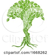 Poster, Art Print Of Optical Illusion Tree Faces Concept