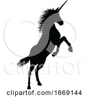Poster, Art Print Of Unicorn Silhouette Horned Horse