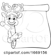 Poster, Art Print Of Christmas Santas Reindeer Cartoon Character