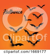 Poster, Art Print Of Halloween Bats Background