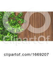 Poster, Art Print Of 3d Leaves Against A Wooden Texture