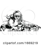 Poster, Art Print Of Female Motorcyclist