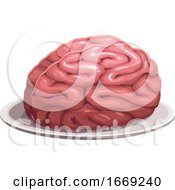 Poster, Art Print Of Human Brain On A Platter