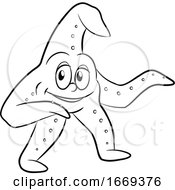 Poster, Art Print Of Black And White Happy Starfish