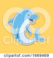 Poster, Art Print Of Cartoon Dolphin