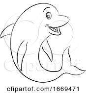 Poster, Art Print Of Cartoon Dolphin