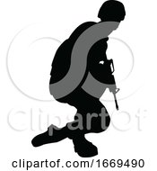 Poster, Art Print Of Soldier High Quality Silhouette