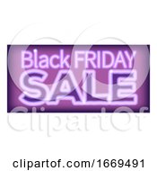 Black Friday Sale Purple Neon Sign by AtStockIllustration