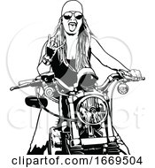 Black And White Biker