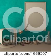 Poster, Art Print Of 3d Contemporary Living Room Interior And Modern Furniture