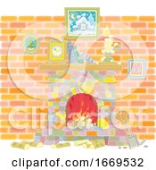Poster, Art Print Of Stone Fireplace