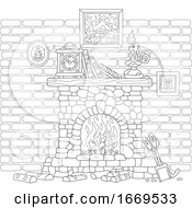 Poster, Art Print Of Stone Fireplace