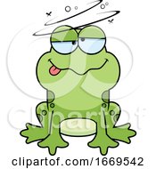 Poster, Art Print Of Cartoon Drunk Frog