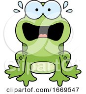 Poster, Art Print Of Cartoon Scared Frog