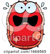 Poster, Art Print Of Cartoon Scared Red Cell Germ