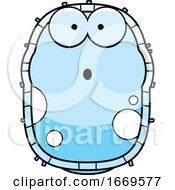 Poster, Art Print Of Cartoon Surprised Blue Cell Germ