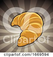 Poster, Art Print Of Croissant Over Rays