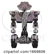 Poster, Art Print Of Bot Containing Techno Multi-Eyed Domehead Design And Heavy Upper Chest And Heavy Mech Chest And Tank Tracks Sketch Fast Lines Front View