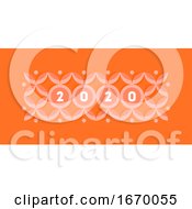 Poster, Art Print Of Abstract Design With Elegant Numbers 2020 On Pastel Colored Geometric Pattern With Circles And Stars Modern Vector Illustration For Calendar Banner Or Web Page
