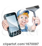 Poster, Art Print Of Window Or Car Cleaner Phone Concept